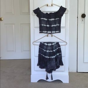American Eagle, navy blue tie dye matching set
